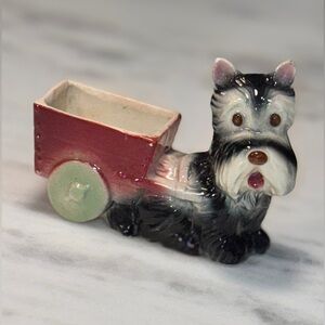 Vintage Ceramic Scottish Terrier Dog Planter